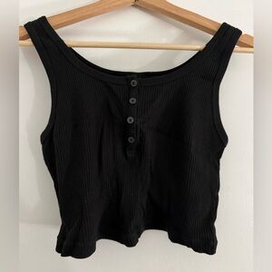 Uniqlo Black Ribbed Tank Top